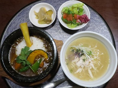 チャイナカレーライスセット（鶏白湯塩らーめん）