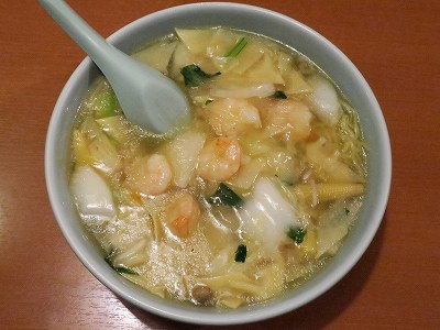 エビと野菜の塩味あんかけラーメン